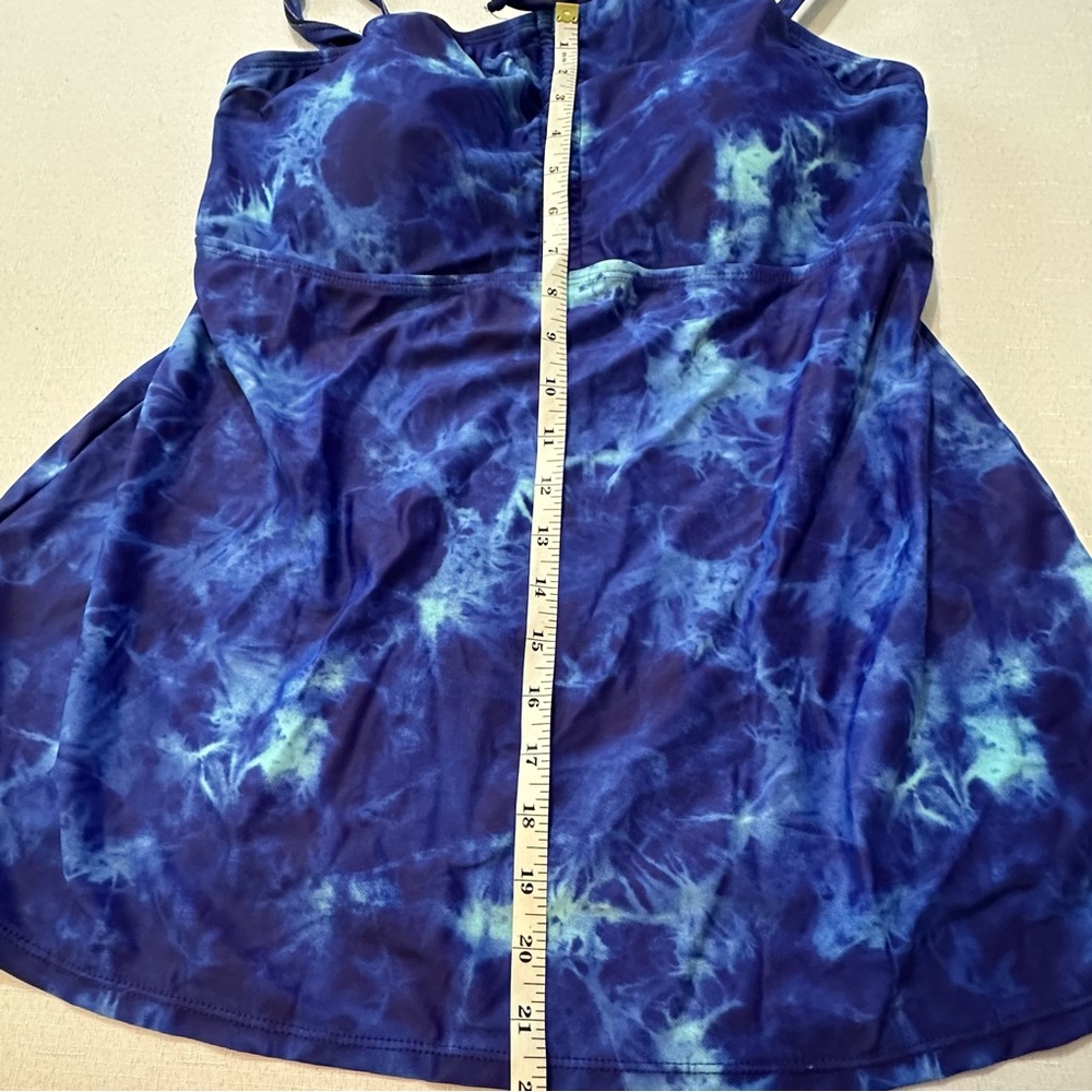 Hanna Nikole Blue Tie Dye Tankini Set Size 16W NWT - Picture 10 of 16
